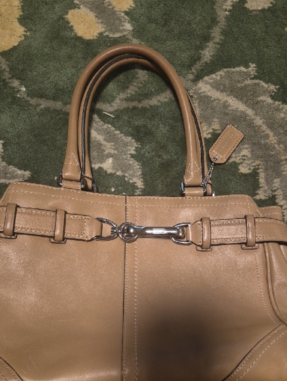 Coach Beige/Tan Leather Satchel with Silver-Tone Hardware - Picture 2 of 10